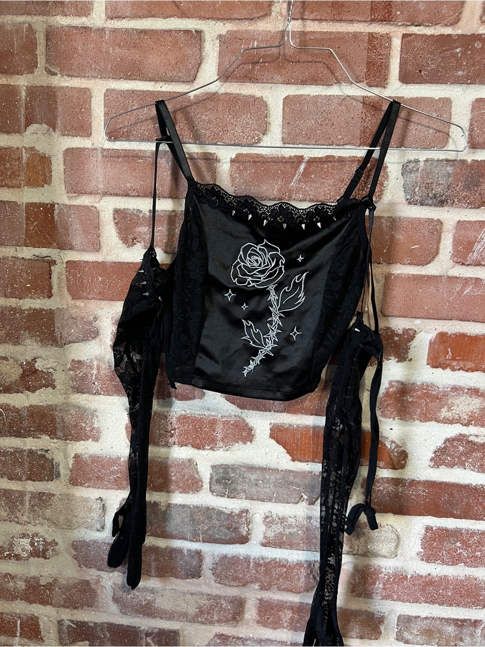 Rose Crop Top Lace Set